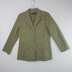 Ralph Lauren Army Green Knit Cotton Blazer 12